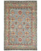 4x6 Gray Kuba Afghan Hand Knotted Wool Area Rug